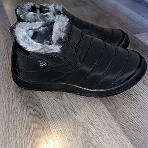 BJ’s Women Warm Ankle Snow Boots Fur Lining Thickening Slip On Winter Shoes